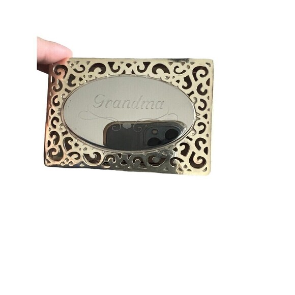Things Remembered Trinket Jewelry Box Silver Tone 2x3.5 Grandma Engraved On top - Picture 2 of 8